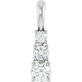 1/2 Carat Round Graduated Three Stone Diamond Pendant in 14K Gold